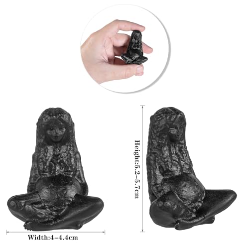 Nupuyai Hand Carved Mother Earth Statue for Home Decor, Natural Black Obsidian Crystal Figurine Stone Sculpture Decoration for Fengshui - style: Mother Earth