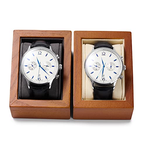 Solid Wood Watch Organizer - Display Case & Stand for Men's Watches & Bracelets - color: WHITE WATCH BOX