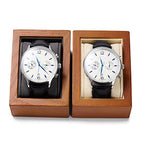 Solid Wood Watch Organizer - Display Case & Stand for Men's Watches & Bracelets - color: WHITE WATCH BOX