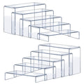 OVNTHYK Acrylic Risers 10 Pcs (2 Sets) – Large Display Risers, Clear Perfume Organizer Stands for Figures, Jewelry, Decorations, Cupcakes & Dessert Table Display