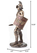 Veronese Spartacus Roman Gladiator Wielding Sword and Shield Statue - size: 10.25inch