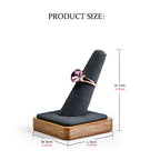 Oirlv Single Finger wooden ring display stand Jewelry Showcase Display Holder (Grey) - color: Grey
