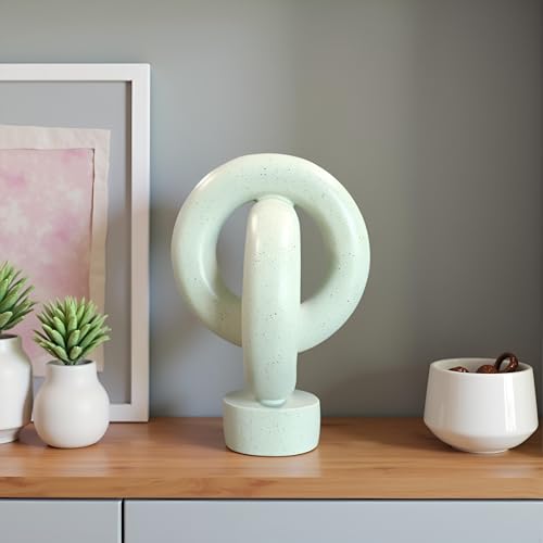 12" Modern Abstract Ring Decorative Sculpture, Knot Sculptures,Home Decor,Coffee Table Statues,Dining Living Room Desk Decor,Light Gray - color: 12" Light Gray