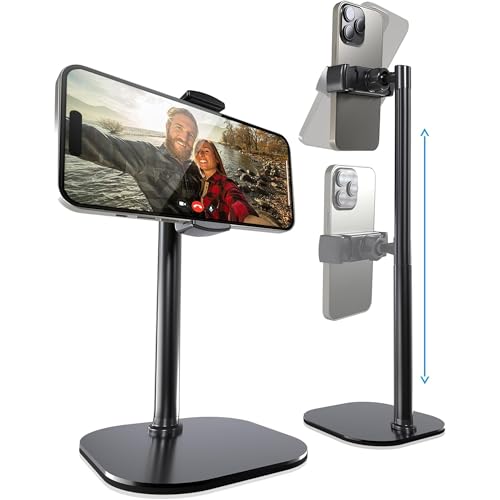 COOPER ChatStand, Adjustable Cell Phone Stand for Desk, Phone Stand for Recording, iPhone Holder for Filming, Small iPhone Tripod, Soporte para Celular, Fits Samsung, Android, (Night Black) - color: A - Night Black