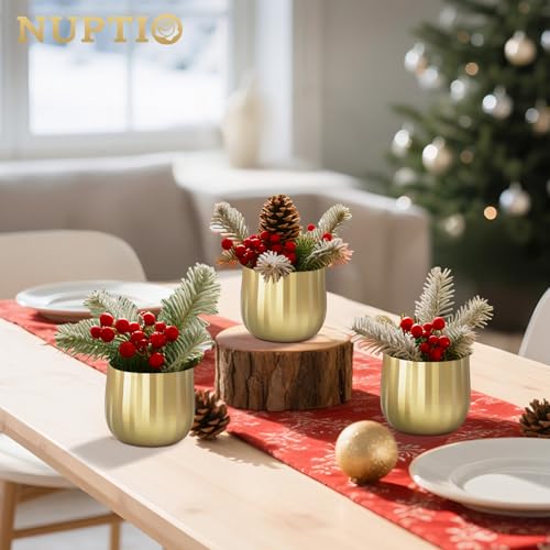Gold Vases Compote Centerpiece Planter: 4" Ribbed Metal Vase Small Compote Bowl Planter Pot with Drainage Hole for Wedding Table Centerpiece Indoor Plants Set of 2 - color: Style 2#, size: 3.9in Tall-2pcs