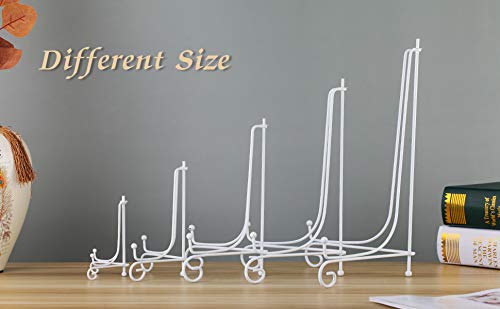 Artliving 4 Inch White Iron Small Plate Stand Holder, Picture Easel, Display Stand for Cookie, Photo,Placecard or at Weddings, Birthday Party(2 Pack) - size: 4 inch(2 pack)
