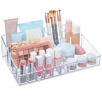 STORi Audrey Clear Vanity Makeup Organizer | 15-Compartment Holder for Brushes, Eyeshadow Palettes, & Beauty Supplies | Stacks on Audrey Storage Drawers | Made in USA - style: Cosmetic Organizer Topper