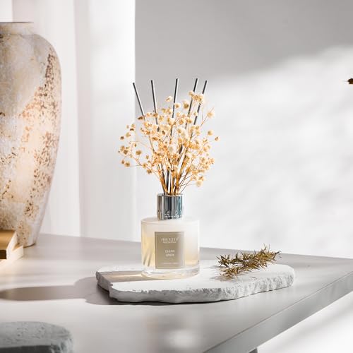 Airkeep Reed Diffuser Set,3.38 fl oz (100 ml) - Clean Linen Oil Diffusers with 8 Reed Sticks,Home Fragrance Reed Diffuser for Bathroom Shelf Decor - size: Real Flower/3.38Ounce/1pack