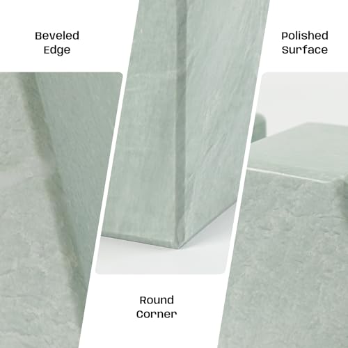 Marble Bookends for Shelves, Decorative Book Ends, 10lbs Heavy-Duty Marble Book Holders, Stone Bookshelf Decor, Light Green - color: Light Green, size: 10LB