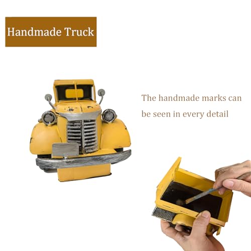 Decorative Book Ends Vintage Bookends: Metal Truck Book Stopper for Kid Books for Grandson Men Teen - Farmhouse Decor for Bookcase Shelf Table Coffee Bar Office Home Yellow - color: Vintage Yellow