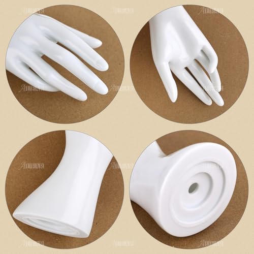 AUEAR, Female Mannequin Hand Display for Jewelry Holder Bracelet Necklace Ring Stand (White, 8.66"x2.95", 1 Pack) - color: White, size: 1 Pack