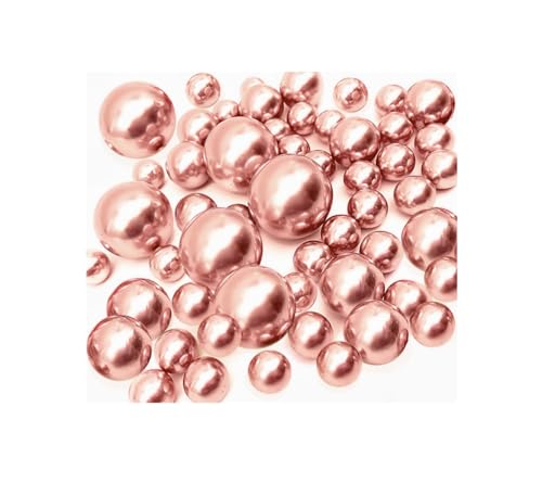 Vase Pearlfection 150 Floating Rose Gold Pearls - Large Sizes - Fills 2 Gallons for Your Vases - color: Rose Gold, size: 2 Pks
