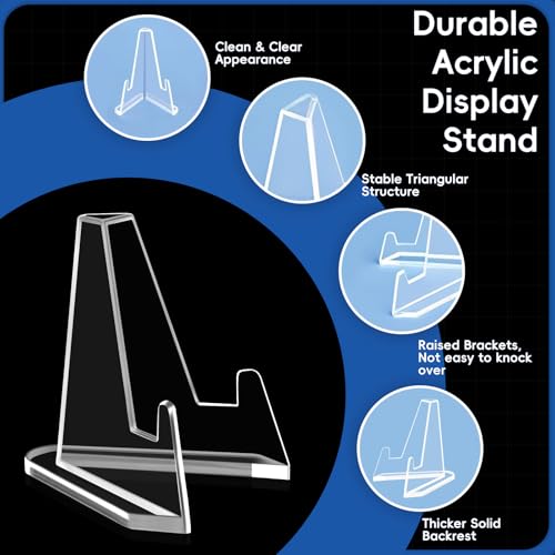 Acrylic Card Display Stands, 36 PCS Card Stands for Sports Cards, Clear Mini Easel Stand Holder for Challenge Coin Graded Card Sports Card PSA Card Baseball Card (36)