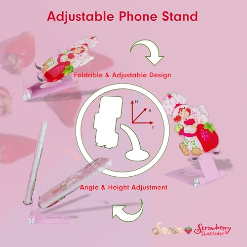 Sonix Character Phone Stand | Adjustable Cell Phone Holder, Desk Stand, Dock | Strawberry Shortcake Vintage - color: Strawberry Shortcake Vintage