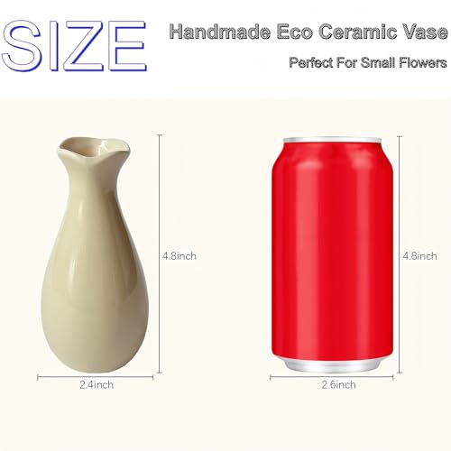 Simple Vase for Flowers Plants, Small Cute Flower Vase for Modern Table Shelf Home Decor Wedding Boho Decor, Farmhouse (1pc-XJH-Brown) - color: 1pc-xjh-brown