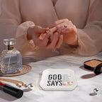 Christian Gifts for Women, Bible Verse Ceramic Jewelry Dish Trinket Ring Tray, Inspirational Floral Gift for Mom Sister Friend Birthday Christmas-God Says You are (White-God Says1) - color: White-God Says1