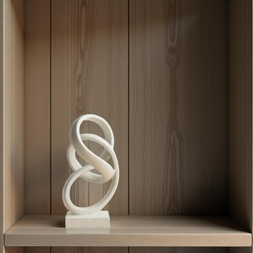 10" Modern Abstract Ribbon Decorative Sculpture, Knot Sculptures,Home Decor,Coffee Table Statues,Dining Living Room Desk Decor（White） - color: 10" Light Gray