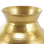 Deco 79 Metal Decorative Vase Hammered Spotted Centerpiece Vase, Flower Vase for Home Decoration 9" x 9" x 12", Gold