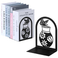 Aertiavty 2 Pcs Bookends for Shelves, Large Heavy-Duty Morden Vase Book Ends, Non-Skid Butterfly Bookends, Decorative Book Holder for Home Office, Metal Black Floral Book Stopper, 1 Pair - style: Butterfly Vase