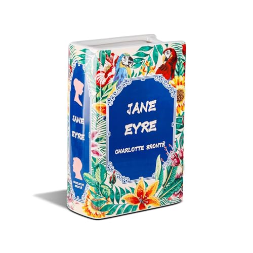 Ceramic Book Vase Flowers - 8 "Watertight and Leak-Proof Vases, Aesthetically Decorated Rooms, Perfect Bookshelves, Bedroom, Office and Home Decor, Lovely Gift Book Lovers - color: Forest