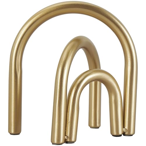 Deco 79 Metal Geometric Decorative Sculpture Overlapping Arch Home Decor Statue, Accent Figurine 7" x 4" x 8", Gold - color: Gold