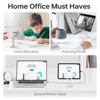 Foldable Phone Stand for Desk - Adjustable Height & Angle Cell Phone Holder, Portable Tablet Stand with Anti-Slip Base for Home, Office, and Travel, Compatible with iPhone & All 4-11" Devices (White) - color: White