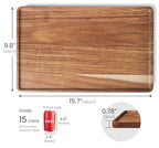 VERTORGAN Acacia Wood Serving Tray,15.8x9.8 Inch Decorative Trays Platter for Coffee Table,Living Room,Bar,Party,Mini Charcuterie Boards Cheese Board,Home Decor - style: 15.8*9.8in