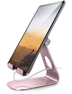 Lamicall Tablet Stand Adjustable, Tablet Stand : Desktop Stand Holder Gifts Compatible with Tablet Such as iPad 2018 Pro 9.7, 10.5, Air Mini 4 3 2, Kindle, Nexus, Tab, E-Reader (4-13'') - Rose Gold - color: Rose Gold