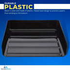 1inTheOffice Stackable Paper Tray, Legal Size Plastic Desk Tray Organizer, Side Load, Black (2 Pack)