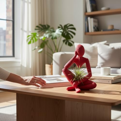 Ponder Minimalist Sculpture, Modern Abstract Home Decor, 3D Printed Art (Velvet) - color: Velvet
