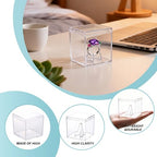 Championship Ring Display Case, Clear Acrylic Challenge Coin Holder Small Showcase with Mini Card Stand Holder, Memorabilia Box for Baseball, Super Bowl, Football Ring, Collectibles Jewelry (32)