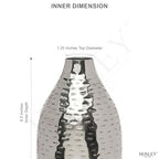 Hosley's 8.75" High Silver Finish Hammered Metal Vase. Ideal Gift for Floral Arrangements Weddings, Special Events, Aromatherapy,Spa, Reiki, Meditation O4 - color: Silver 5