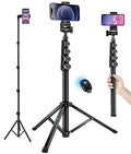 Nineigh Phone Tripod, 70" Selfie Stick Tripod Stand Cell Phone Tripods with Remote Phone Holder Carry Bag, Aluminum Alloy Selfie Stick Tripods, Compatible with iPhone Samsung GoPro Smartphone - size: 70 Inch