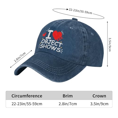 I Love Object Shows Caps for Men Object Shows Mens Baseball Hats - color: Navy Blue