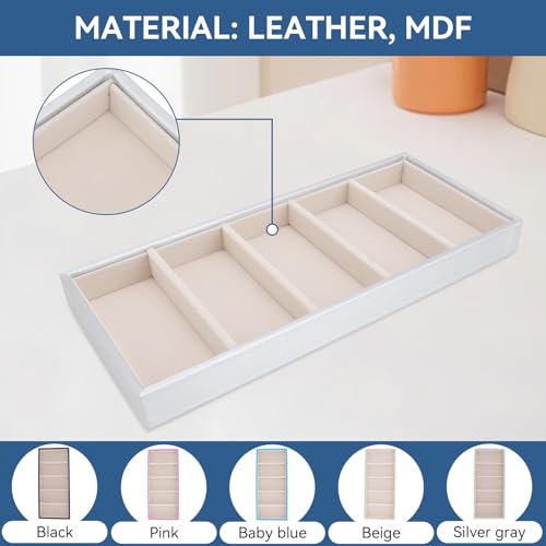 Velvet Glasses Box Tray, Stackable Glasses Display Tray Jewelry Organizer Trays for Glasses and Watch Holder Organizer Tray(Grey) - color: Grey