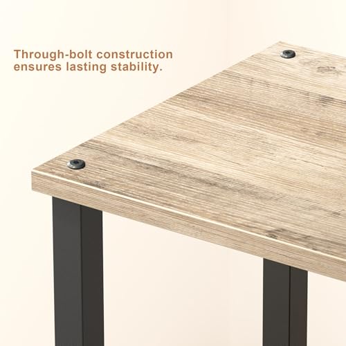 TUTOTAK End Table, Side Table, Nightstand, 2-Tier Storage Shelf, Sofa Side Table for Small Space, Living Room, Bed Room TB01BG034 - color: Greige