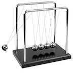 Sealive Newton's Cradle with Solid Wood Base (1.75lbs / 794g Heavy Duty) - Large Steel Balance Balls for Office Desk Decor - Sturdy Stress Relief Physics Gadget, with Tangle-Free DIY Assembly Design