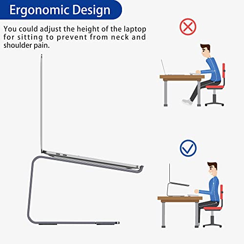BESIGN LS03 Aluminum Laptop Stand, Ergonomic Detachable Computer Stand, Notebook Holder Compatible with MacBook Air Pro, Dell, HP, Lenovo More 10-15.6" Laptops, Space Gray - color: D-Space Gray
