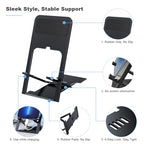 Kemoxan Ultra-Slim Foldable Cell Phone Stand for Desk, Ultrathin Portable Pocket Smartphone Kickstand, V Small Mobile Phone Travel Mount Compatible with Universal iPhone IPads Android Kindle - color: Ultrathin