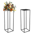 31.5inch 2 pcs Column Vases Metal Flower Stand Black Wedding Centerpieces for Tables Party Floral Stands for Flowers - size: 31.5 Inch Black 2pcs