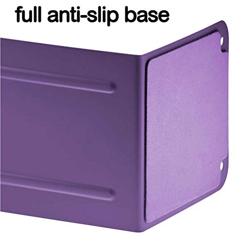 Acrimet Metal Bookends, Jumbo Size 9" H x 4" W x 4-1/2" D, Non-Skid Book Stand for Shelves, Heavy Duty Book Stopper, Purple, 1 Pair - color: Purple