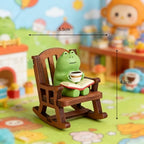 Miniature Frog Figurines，Cute and Leisurely Frog Shape，Creative Desk Home Decoration, Suitable for Frog Lovers, Bookshelf Gift