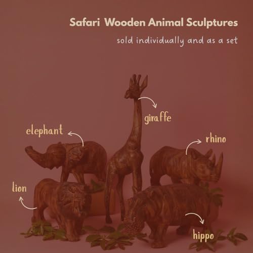 Giraffe Sculptures for Home Decor, Wooden Figurine, 18 Inch Tall - size: Giraffe