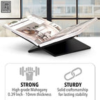 Strong Angled Modern Wood Book Stands for Display - Large Bookstand- 12.5" x 9.5" x 5.5" Wooden Bible Stand Display, Book Opener Holder - color: Black Wood, size: Large