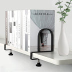 AJART Adjustable Book Ends for Shelves: Black Heavy Duty Bookends - Metal Clamp Book Organizer Storage Holders - color: Black