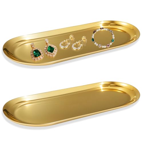 Stainless Steel Perfume Tray, Gold, 12" - 2 Pack - color: Gold, size: 12"