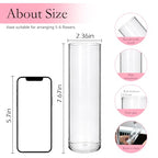 16 Pack Glass Cylinder Vase, 7.67" H×2.36" W Clear Vases for Centerpieces, Flower Vases for Bouquet,Hurricane Vase Ideal for Wedding Table Centerpieces, Floating Candles & Bouquet Arrangements