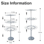 Jewelry Rotating Rack with 12/15/18 Hooks Chrome Necklace Keychain Display Organizer Stand 3 Tier for Boutique Countertop Use - size: Length-Incremental Style - 45 hooks