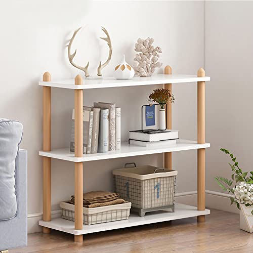 IOTXY 3-Tier Wooden Shelf Bookcase - Modern Open Bookshelf, Free Standing Storage Rack, Multifunctional Display Stand for Home and Office, White, Rectangle - color: White, size: 3-Tier