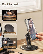 COOPER 360° Stand, [Gift Family Pack], Rotating Cell Phone Stand for Desk, Cell Phone Holder for Desk, iPhone Stand Holder, Sturdy Metal Base, Fits Samsung, Android Smartphones, (Piano Black, 2-Pack) - color: x2 Pack - All Black